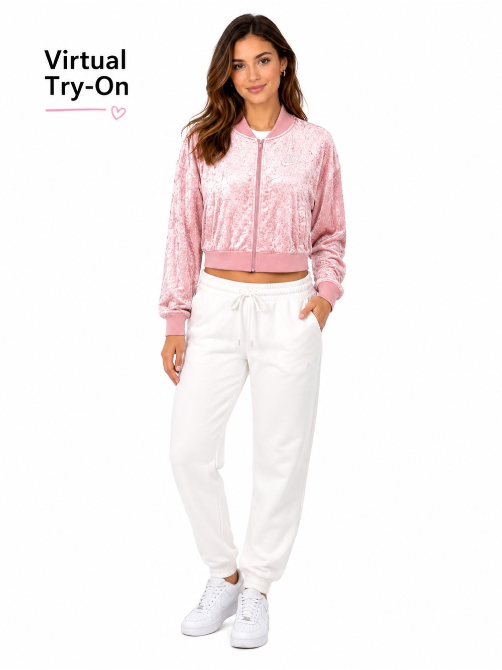 Nike Pink Knit-Collar Sweatshirt